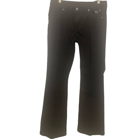 Harley Davidson Bling Jeans 8 Black Womens Bootcut Flare Sequins Logo Moto Biker - Picture 1 of 9
